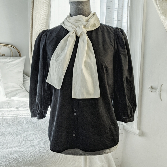 COS multi way cotton pussy bow shirt blouse - Picture 9 of 12